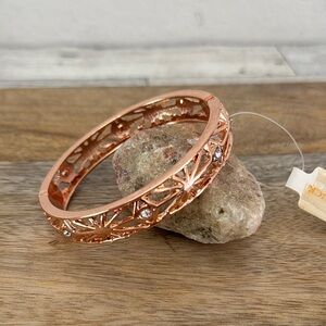 Manluck Filigree Rose Gold Bangle Bracelet NWT